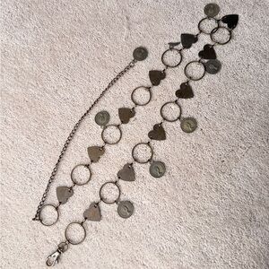 Vintage Boho coin pendant belt with Queen Elizabeth II half-penny coins brass